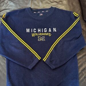 Pro Player Blue and Yellow Michigan Wolverines Crewneck